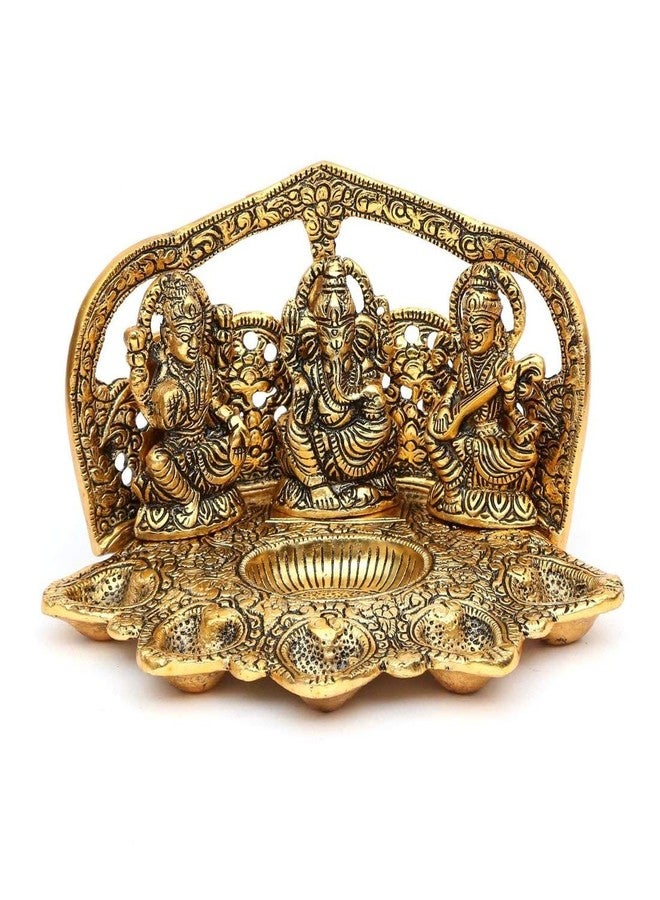 Chhariya Crafts Laxmi Ganesh Saraswati Idol with 5 Face Diya for Home and Office Table Diya Diwali Gift Item Home Decor Decorative Showpieces - Image 4